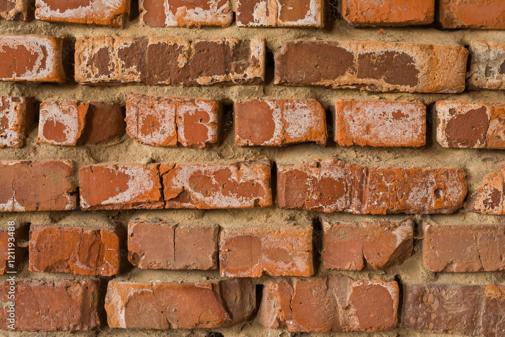 Old red painted brick wall Old red painted brick wall