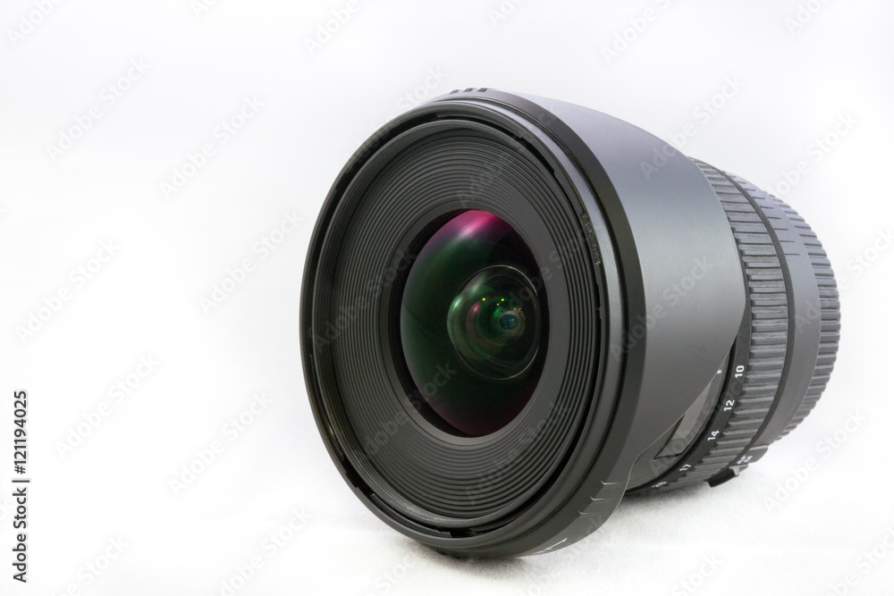 Black camera lens isolated on white background Black camera lens isolated on white background