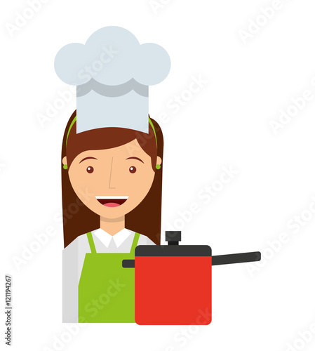 chef worker avatar character icon vector illustration design