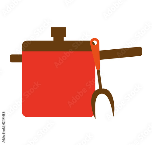 kitchen equipment utencils icon vector illustration design