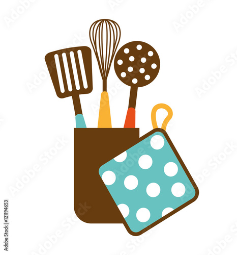 kitchen equipment utencils icon vector illustration design