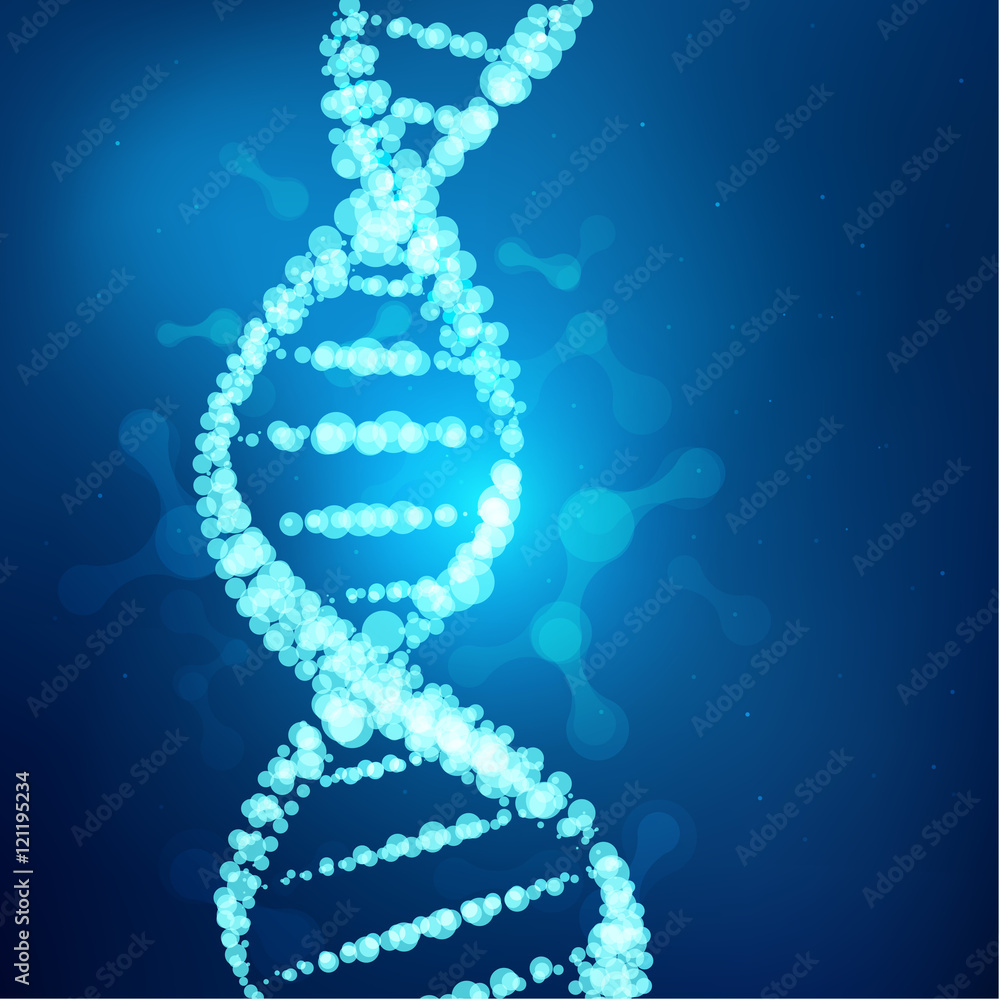 DNA symbol in technological looks; scientific background