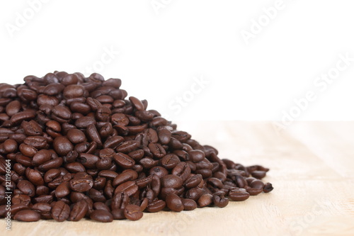 coffee beans on wood table