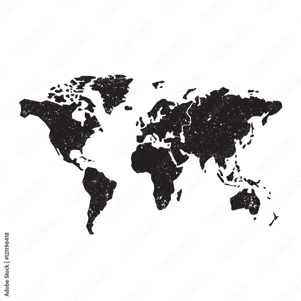 Obraz premium World map, grunge design. Vector illustration EPS 10