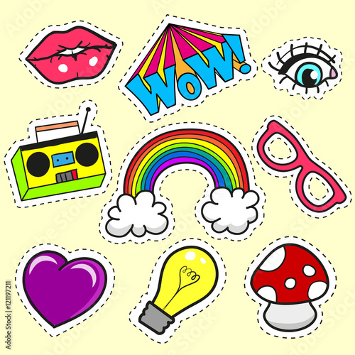 Сartoon patch badges