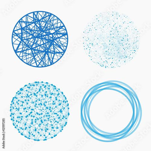 Set of different circles, design elements. Vector illustration EPS 10