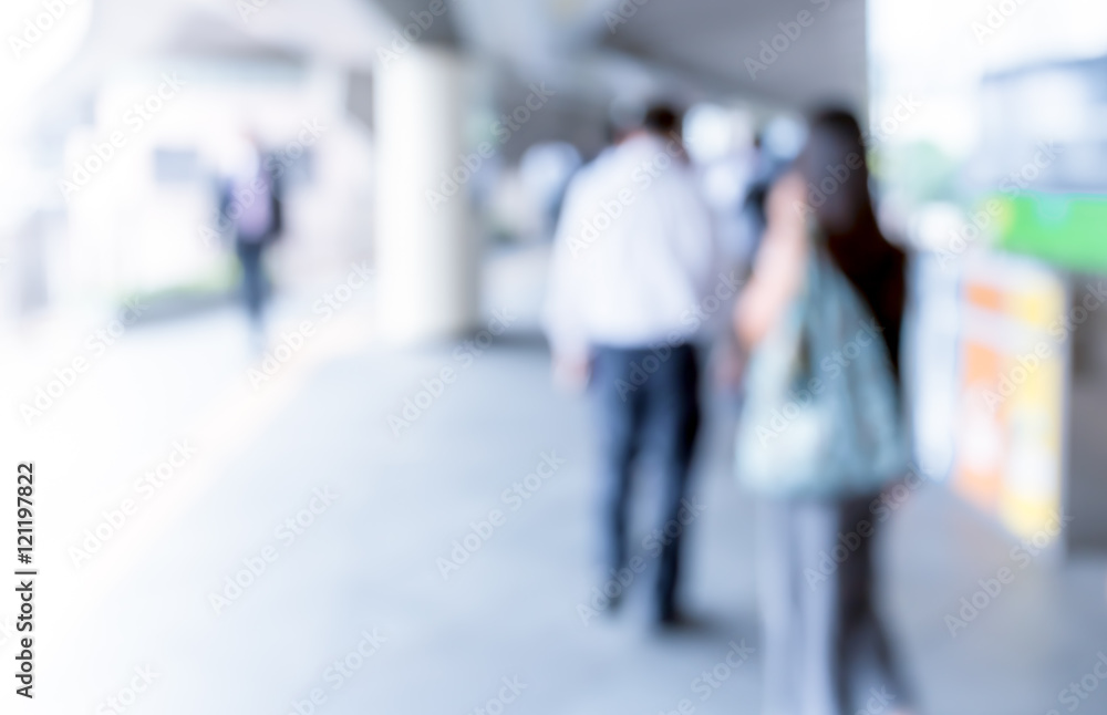Abstract background of people on footbridge Abstract background of people on footbridge