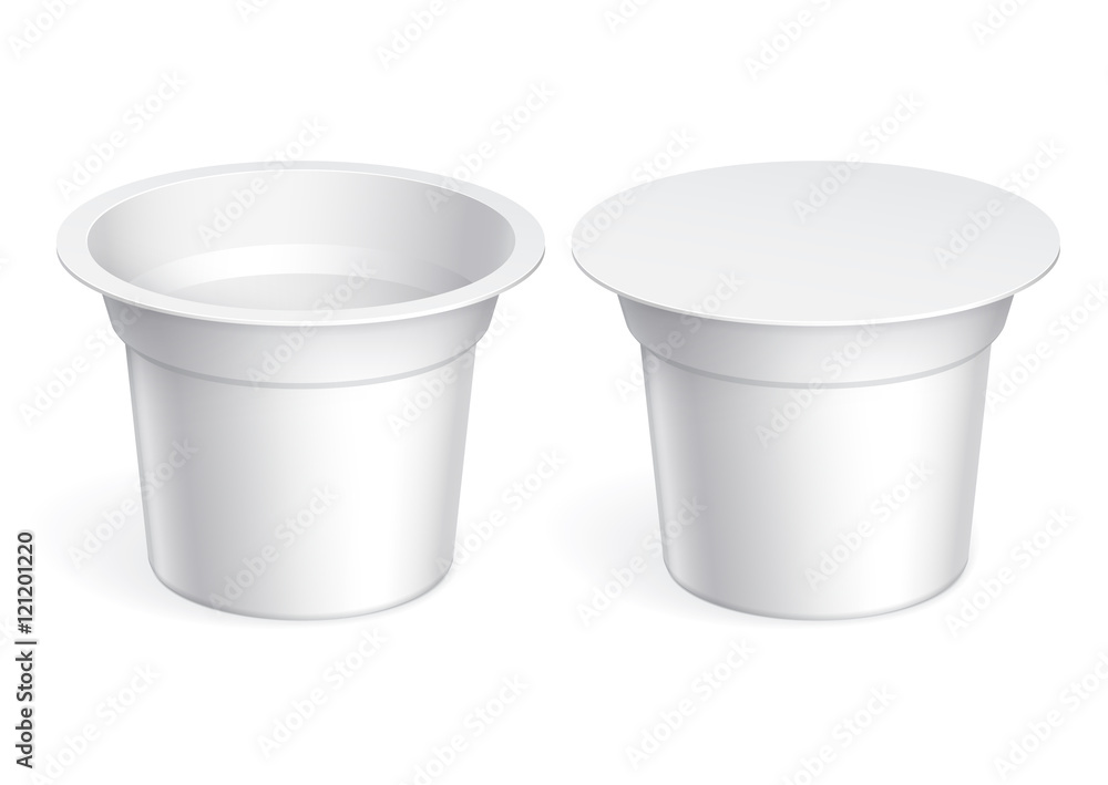 Slim White blank plastic container Slim White blank plastic container