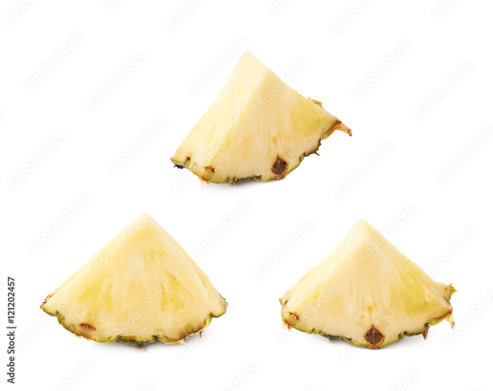 Slice of pineapple isolated over white background Slice of pineapple isolated over white background