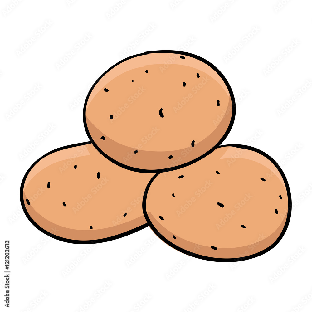 Potato colored doodle. Hand drawn sketch Potato colored doodle. Hand drawn sketch