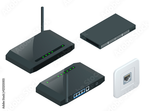 Isometric Wi-Fi wireless router