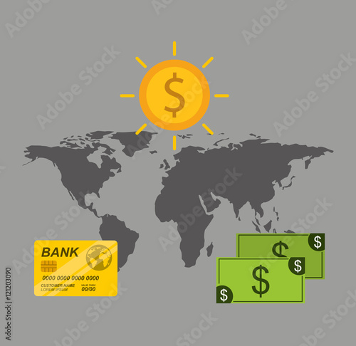 global economy planet concept vector illustration design