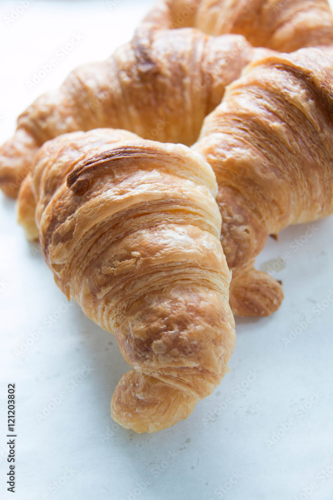  Croissant isolated on white background closeup
