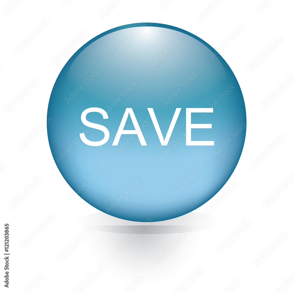 Save blue circular button