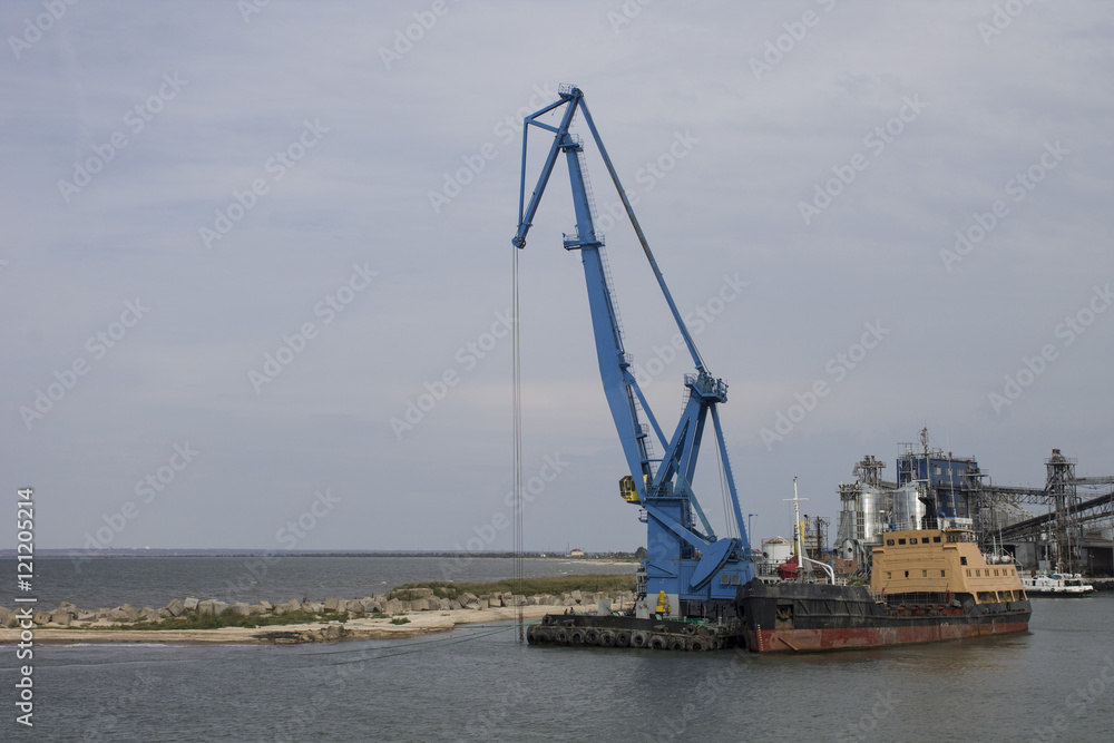 Dockside crane. Kerch ferry