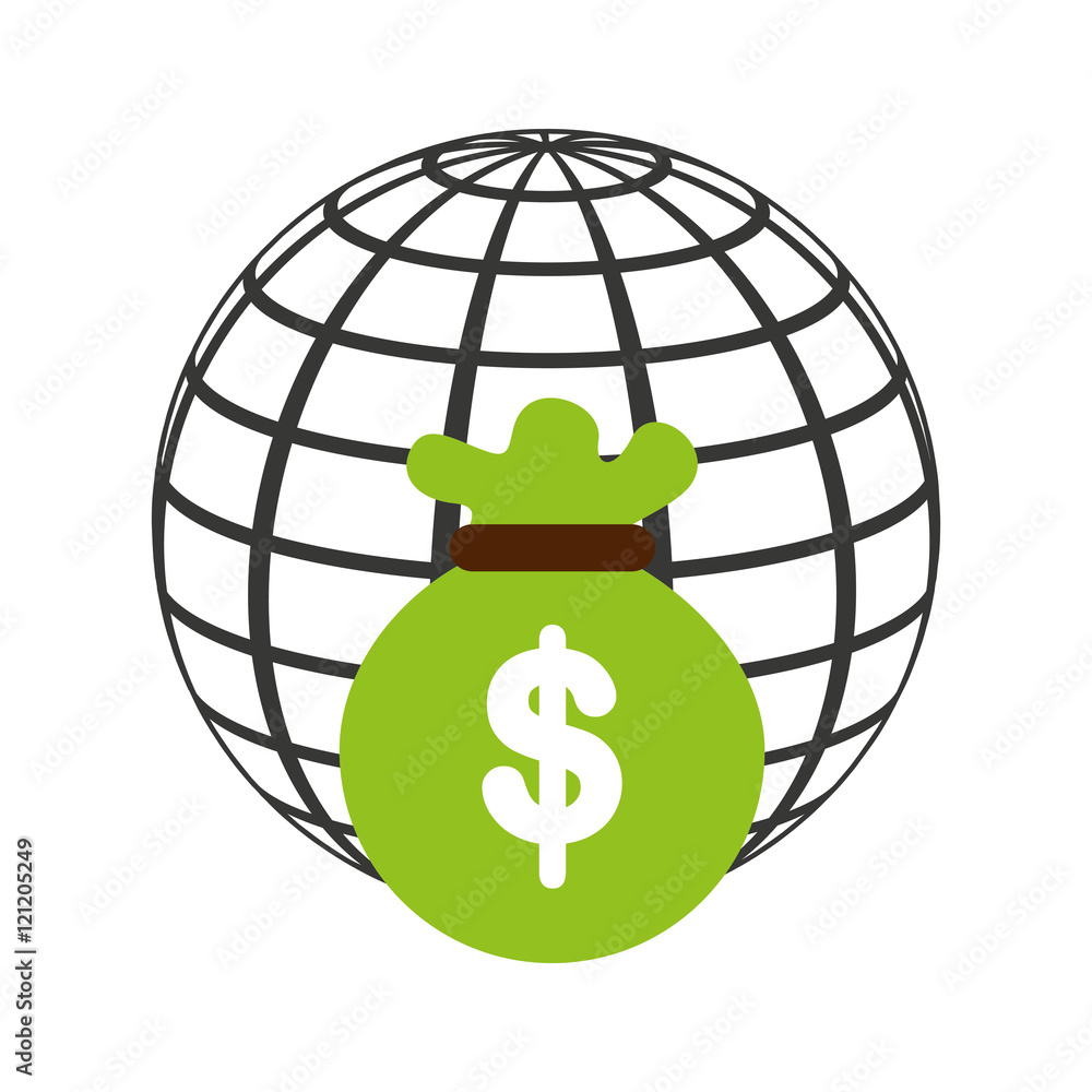 global planet with economy icon vector illustration design global planet with economy icon vector illustration design