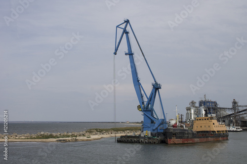 Dockside crane. Kerch ferry