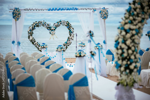 Wedding setting on a tropical beach