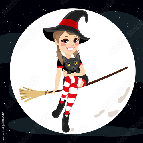 Cute teenager witch holding...