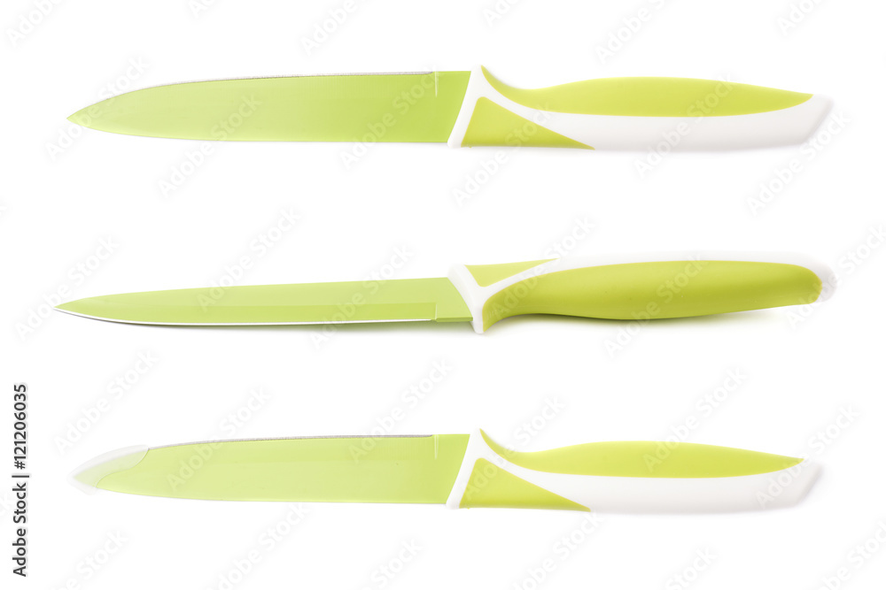 Steel green knife isolated over the white background Steel green knife isolated over the white background