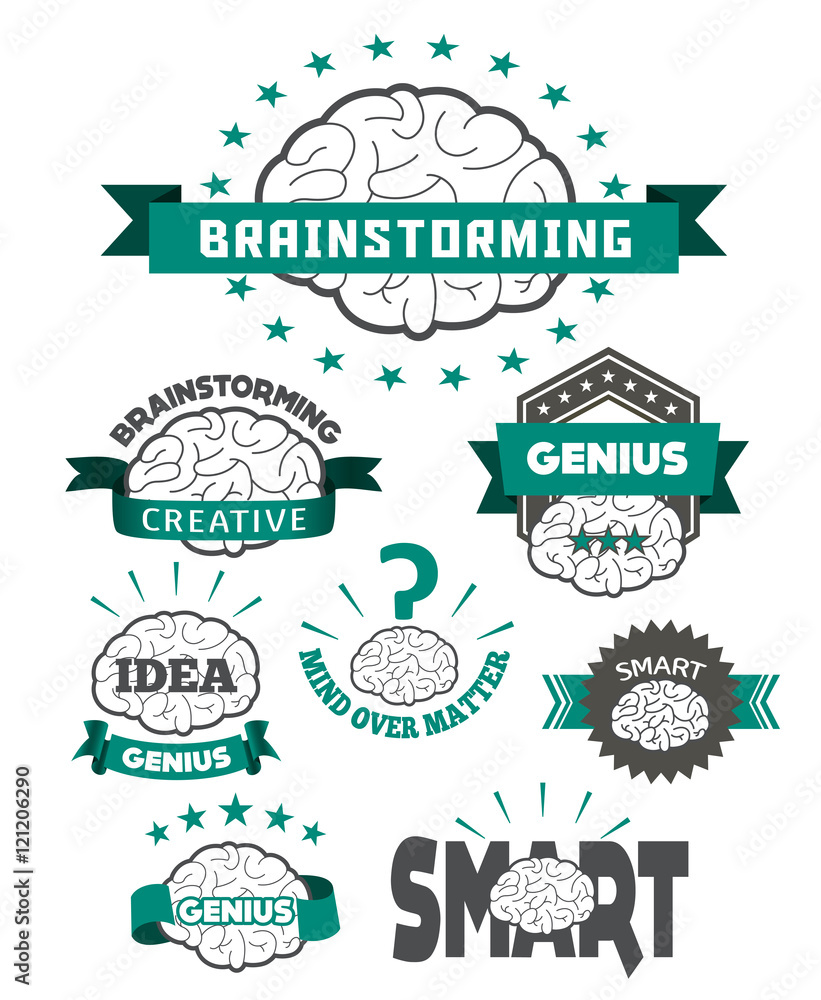 Brain icon designs & badges
