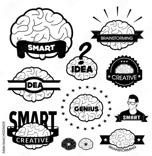 Brain icon designs & badges