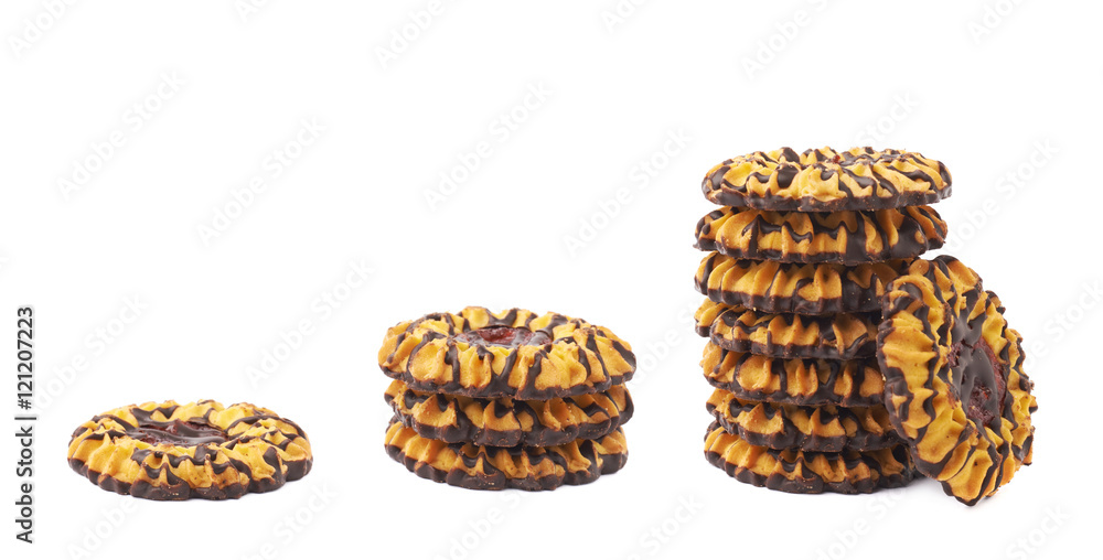 Obraz premium Stack of cookies isolated over the white background