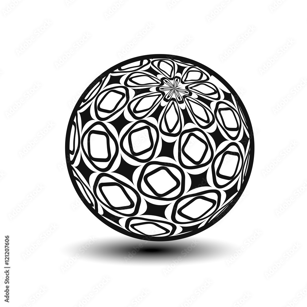Vector globe symbol - 3d icon of sphere, ornamental orb