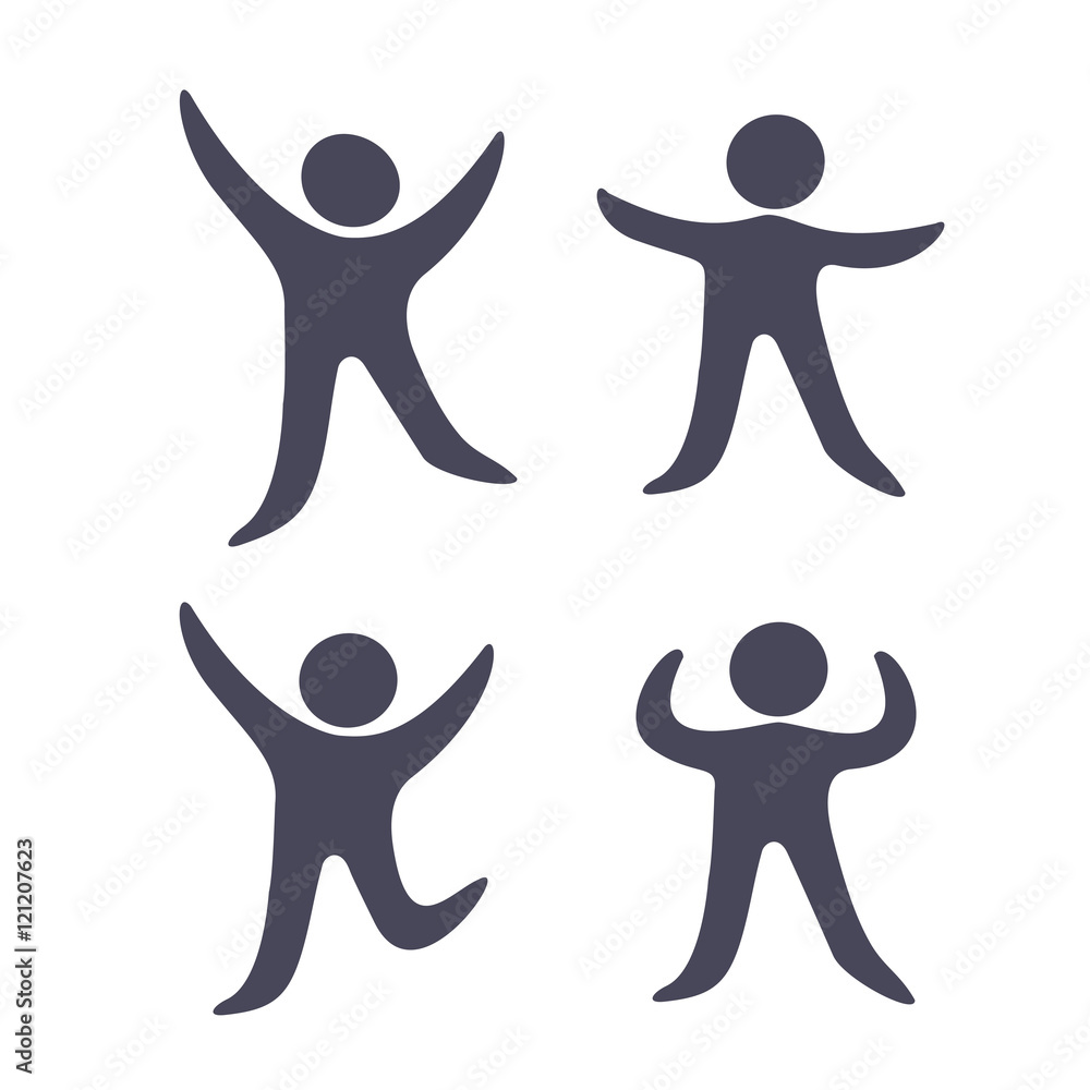 Vector black human symbols - simple figure icons, fitness man silhouette Vector black human symbols - simple figure icons, fitness man silhouette