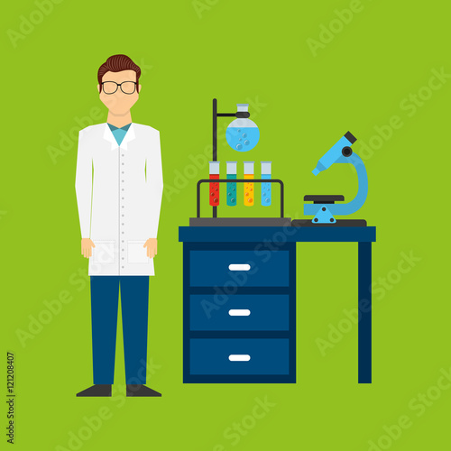 scientific laboratory worker concept vector illustration design