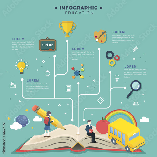 Education infographic flat design