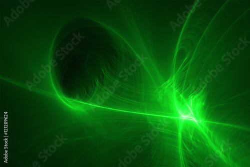 set 7 green glow energy wave