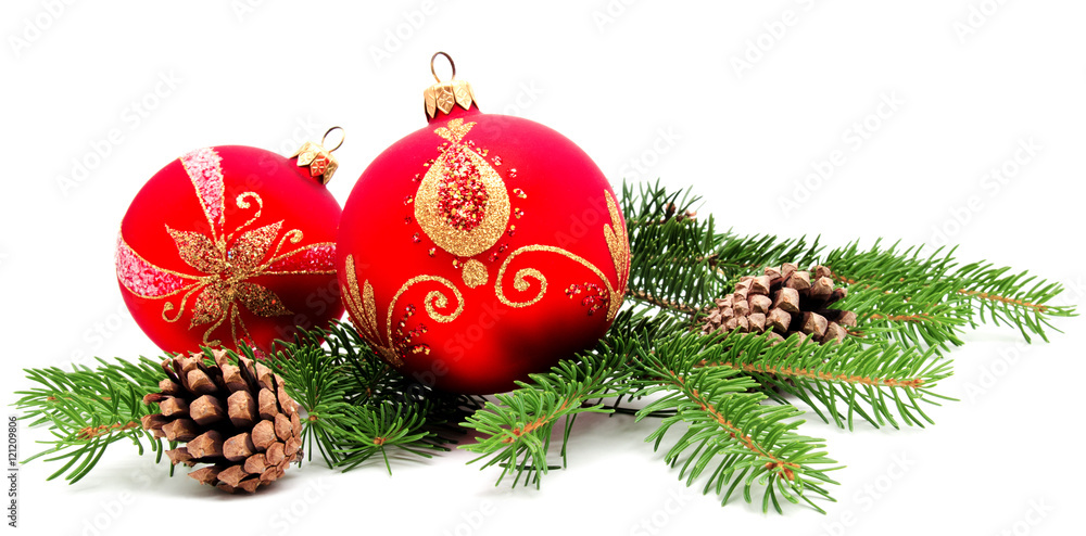 Christmas decoration balls with fir cones Christmas decoration balls with fir cones