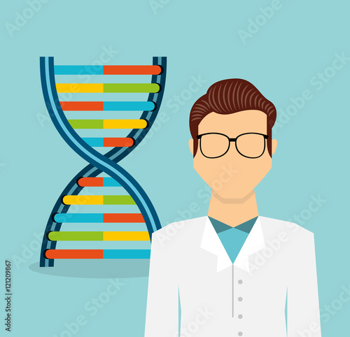 scientific laboratory worker concept vector illustration design