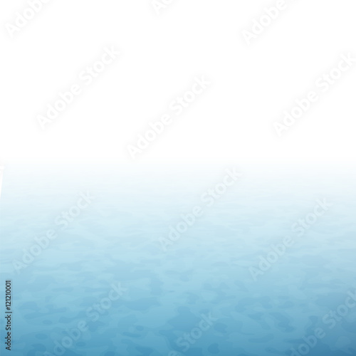 White fog with blue water sea surface
