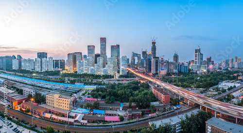 aerial view of cityscape in Beijing,China.