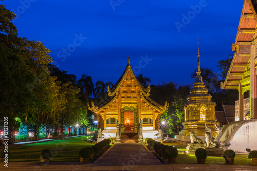 Dusk View of the Wat Phra Singh, Chiang Mai, Thailand