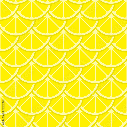 Vector bright lemon slices seamless pattern