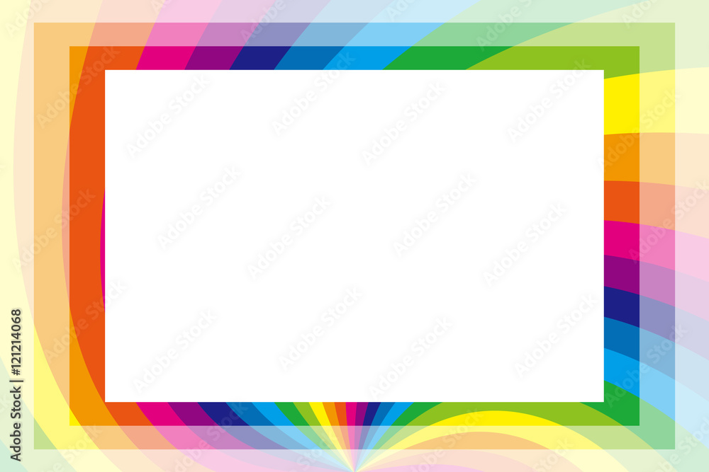 Vettoriale Stock 背景素材 壁紙 写真枠 フォトフレーム 虹色 レインボーカラー コピースペース カラフル 楽しい 渦 螺旋 スパイラル コピースペース 文字スペース テキストスペース メッセージ タイトルスペース メッセージスペース 案内 案内板 掲示 掲示板 背景