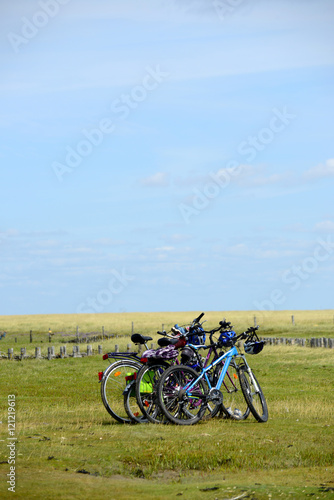 Fototapeta Naklejka Na Ścianę i Meble -  Fahrräder an der Nordsee 