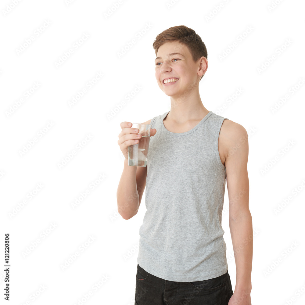 Cute teenager boy over white isolated background Cute teenager boy over white isolated background