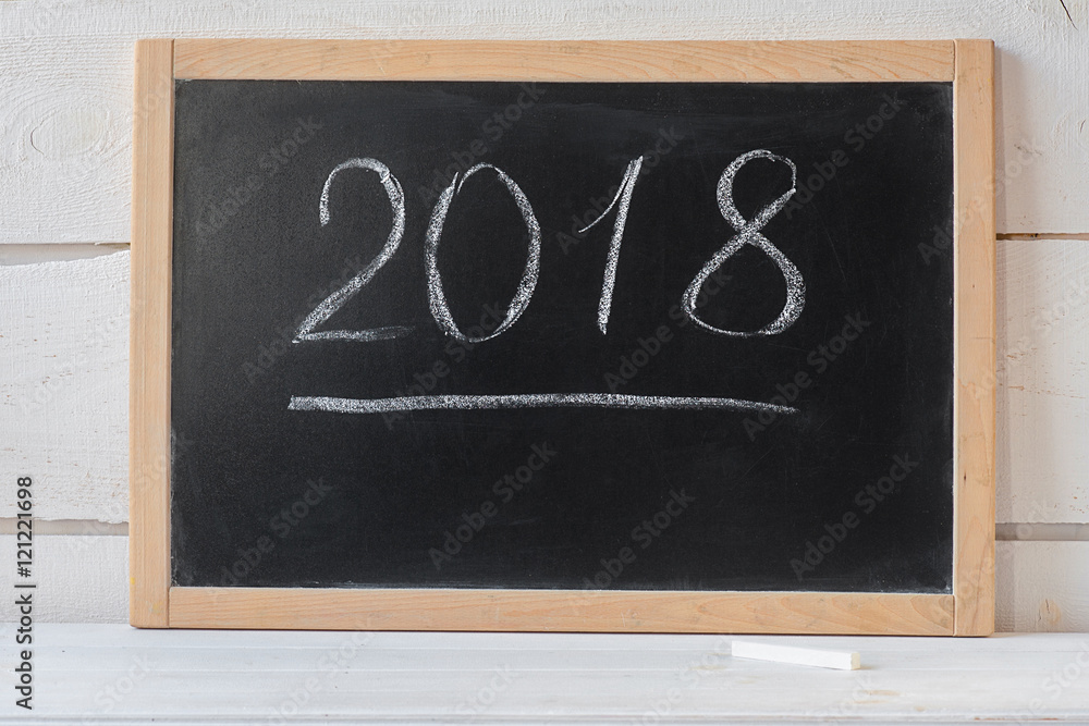 Fototapeta premium 2018 New Year Concept blank blackboard02