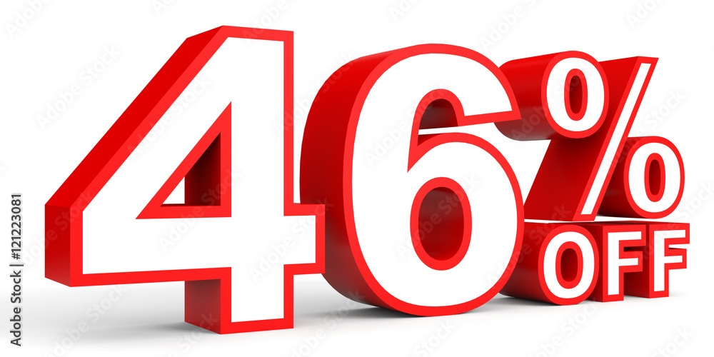 Discount 46 percent off. 3D illustration on white background. Discount 46 percent off. 3D illustration on white background.