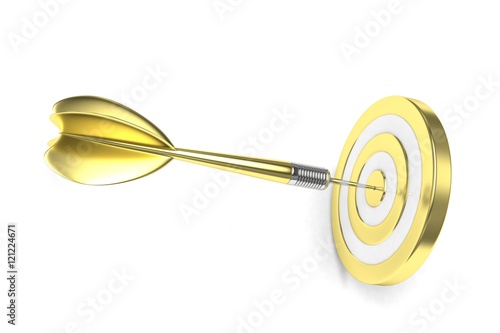 arrow darts in target. 3d rendering.