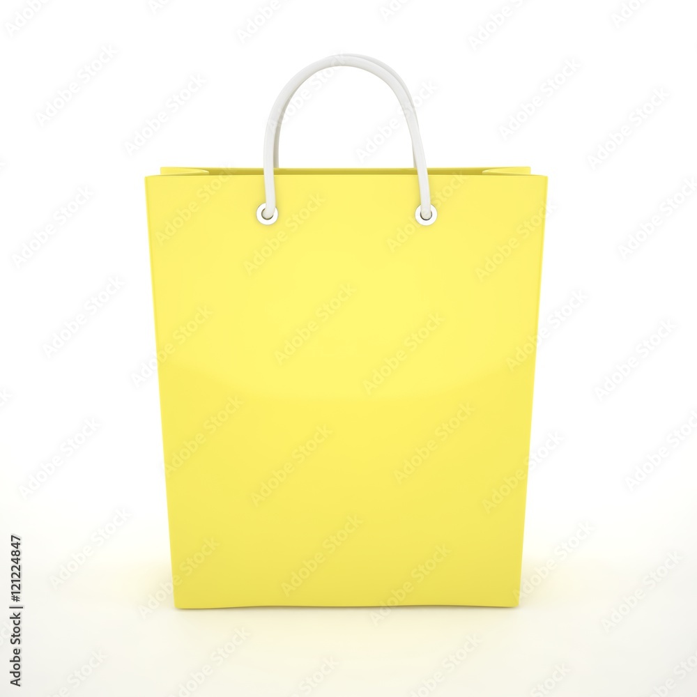 Paper Shopping Bag isolated on white background. 3d rendering. Paper Shopping Bag isolated on white background. 3d rendering.