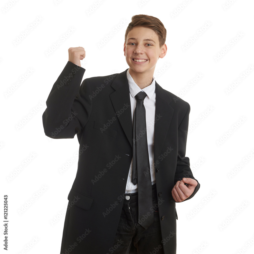 Cute teenager boy over white isolated background Cute teenager boy over white isolated background