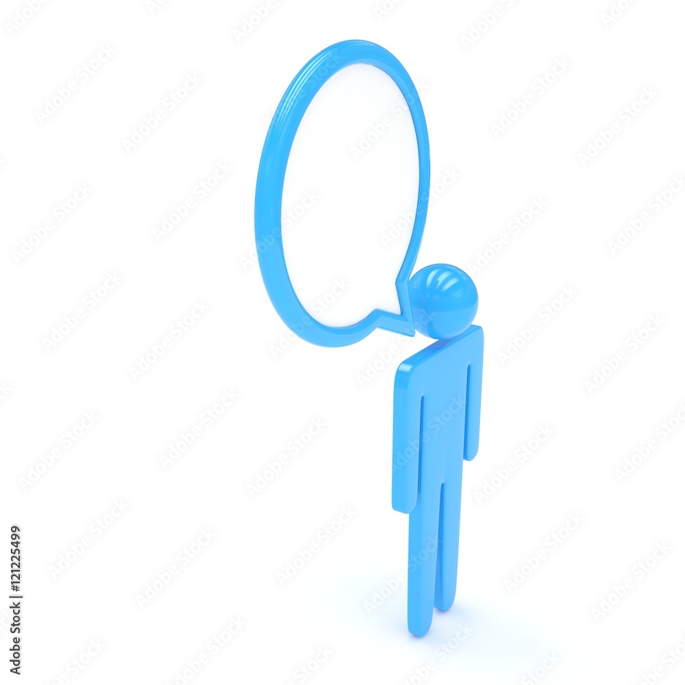 3d man with talk bubbles isolated over a white background. 3d rendering. 3d man with talk bubbles isolated over a white background. 3d rendering.