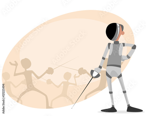 Fencer with rapier