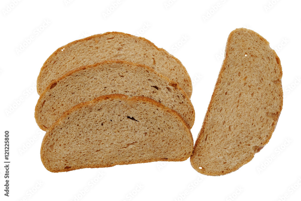 sliced bread isolated on white background