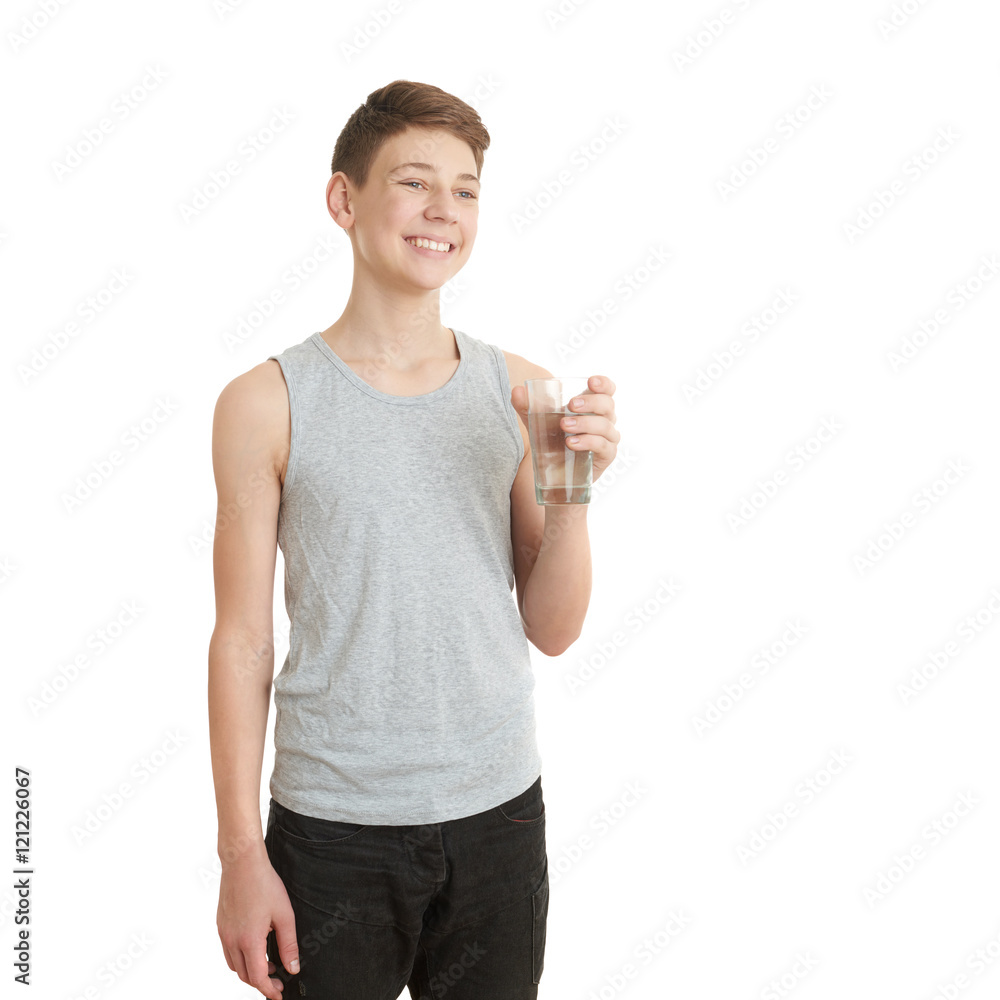 Cute teenager boy over white isolated background Cute teenager boy over white isolated background